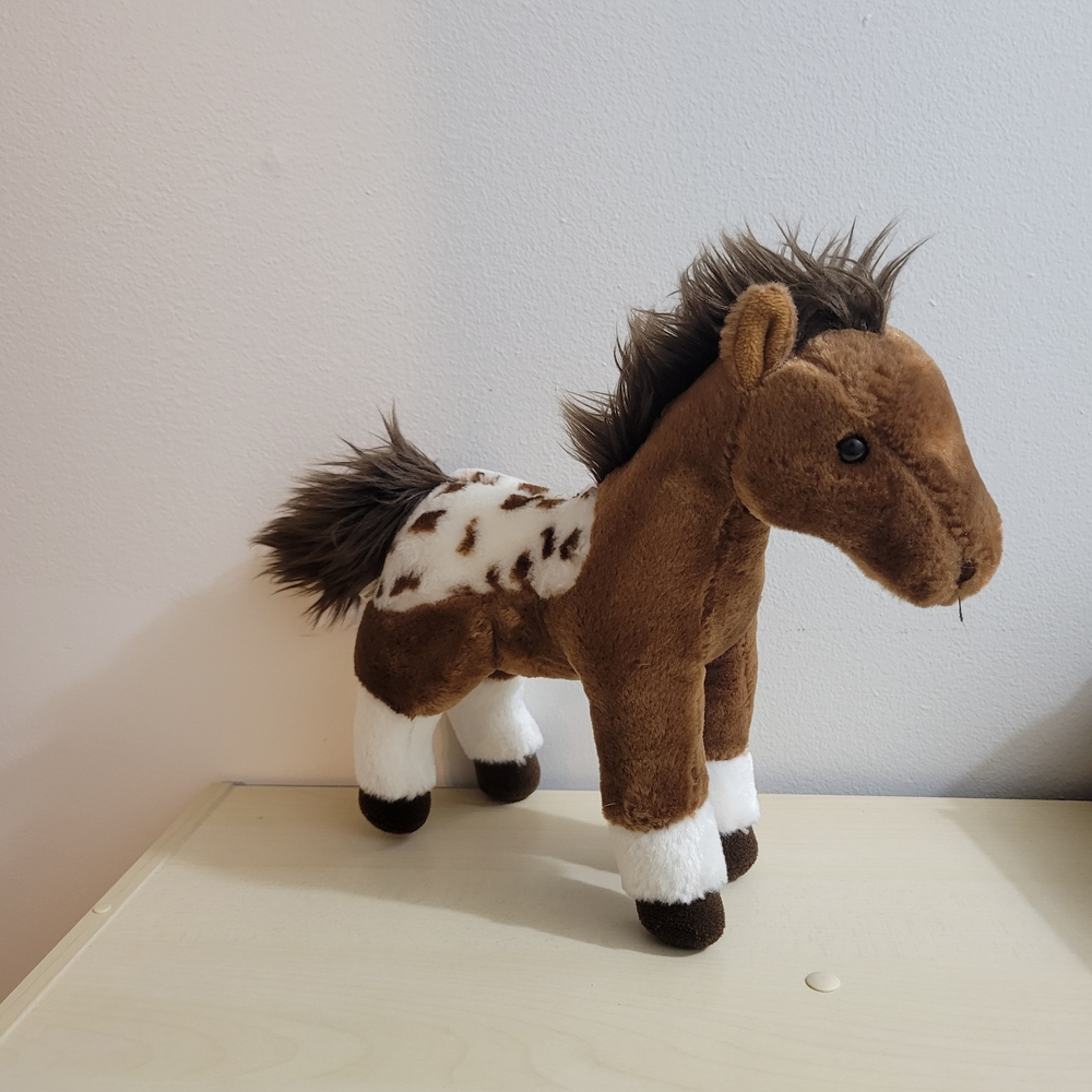 Brown and White Plush Horse Toy